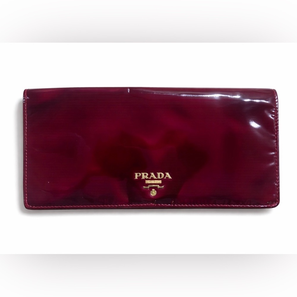 Prada Soft-Lux Patent Red Leather Clutch $1850